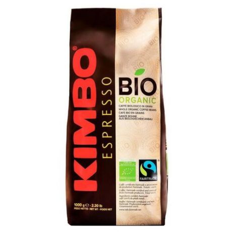 Кофе в зернах Kimbo Integrity Bio, арабика/робуста, 1 кг