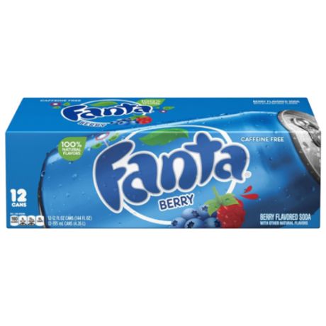 Газированный напиток Fanta Berry, США, 0.355 л, 12 шт.