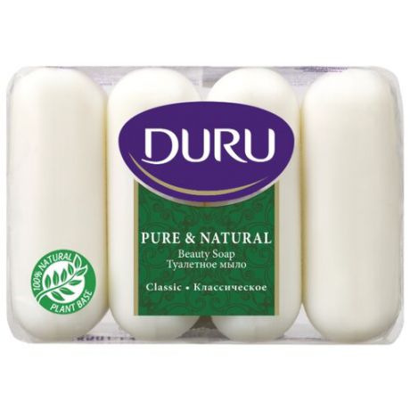 Мыло кусковое DURU Pure & natural Классическое, 4 шт., 85 г
