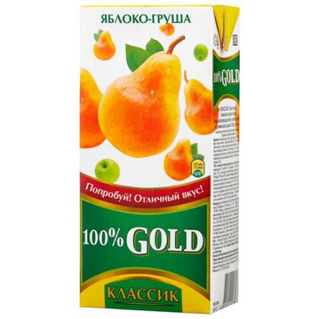Напиток сокосодержащий 100% Gold Яблоко-Груша, 0.95 л