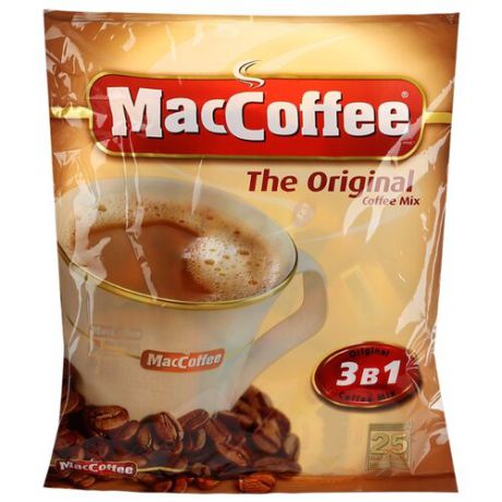 Растворимый кофе MacCoffee The Original 3 в 1, в пакетиках (25 шт.)