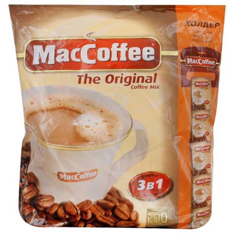 Растворимый кофе MacCoffee The Original 3 в 1, в пакетиках (100 шт.)
