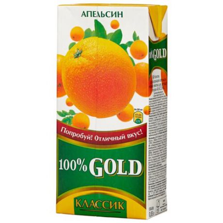 Напиток сокосодержащий 100% Gold Апельсин, 0.95 л