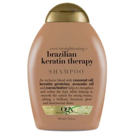 OGX шампунь Ever Straightening+ Brazilian Keratin разглаживающий и укрепляющий 385 мл