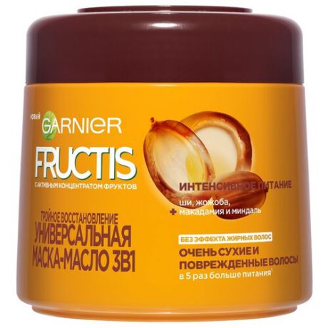 GARNIER Маска-масло для волос 3 в 1 Fructis Тройное восстановление, 300 мл