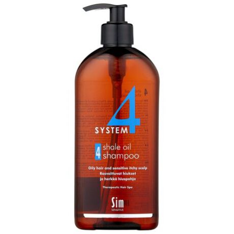 Sim Sensitive SYSTEM 4 Shale Oil Shampoo 4 Терапевтический шампунь № 4 для очень жирной, чувствительной и раздраженной кожи головы 500 мл с дозатором