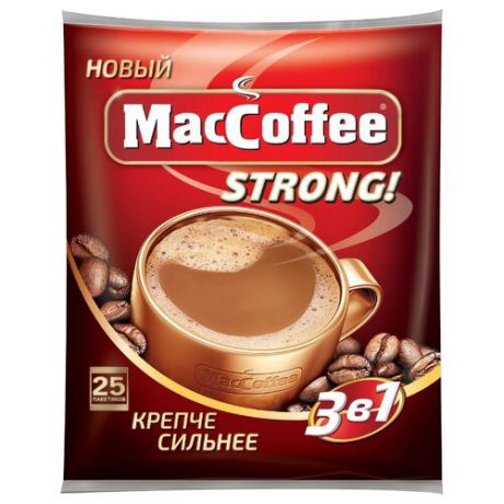 Растворимый кофе MacCoffee Strong 3 в 1, в пакетиках (25 шт.)