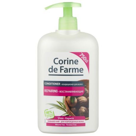 CORINE de FARME Conditioner Reparing Shea бальзам-ополаскиватель оздоравливающий с Маслом Карите для сухих и поврежденных волос, 750 мл