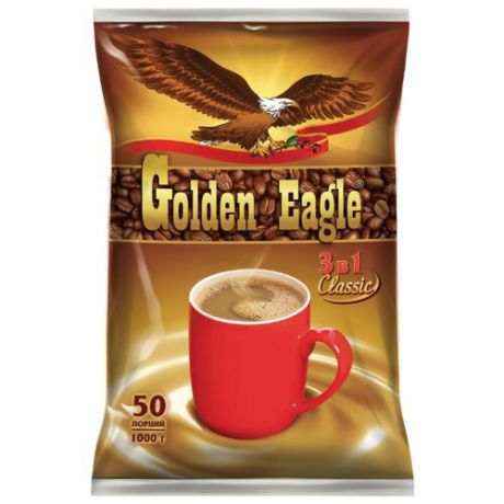 Растворимый кофе Golden Eagle 3 в 1 Classic, в пакетиках (50 шт.)
