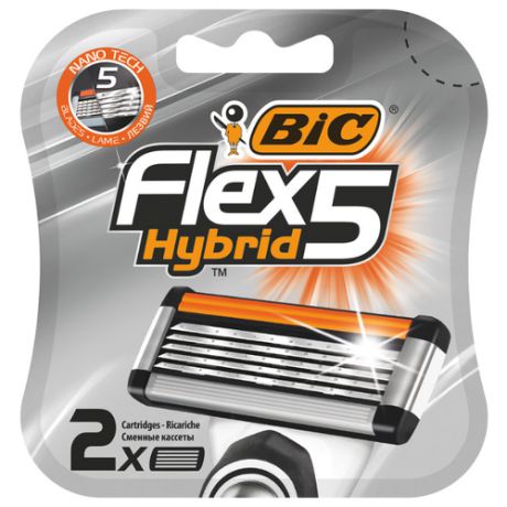 Сменные лезвия Bic Flex 5 Hybrid , 2 шт.