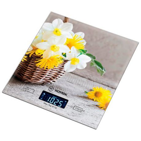 Кухонные весы Hottek HT-962-034 серый/белый/желтый