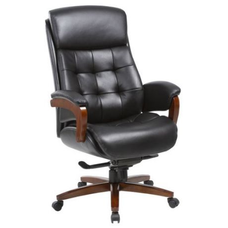Компьютерное кресло Бюрократ _MEGA для руководителя, обивка: натуральная кожа, цвет: черный