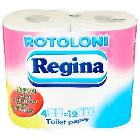 Туалетная бумага Regina Rotoloni двухслойная, 4 рул.