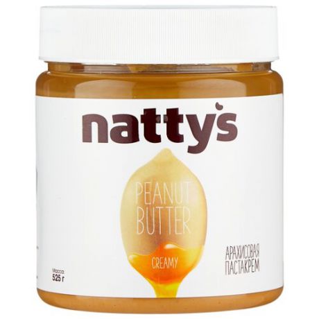 Nattys Паста-крем арахисовая Creamy с мёдом, 525 г
