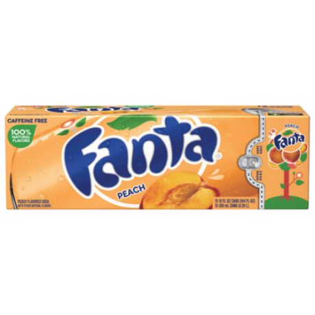 Газированный напиток Fanta Peach, США, 0.355 л, 12 шт.