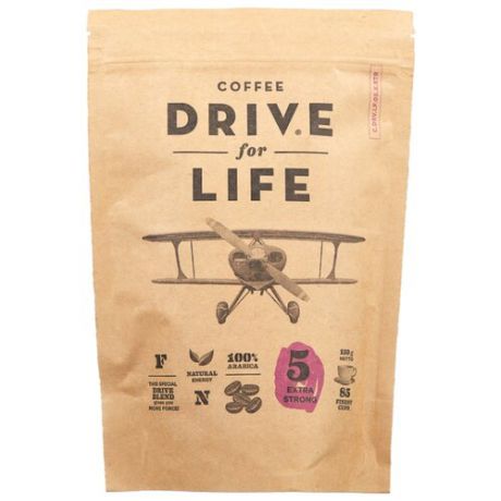 Кофе растворимый DRIVE for LIFE Extra Strong, пакет, 150 г
