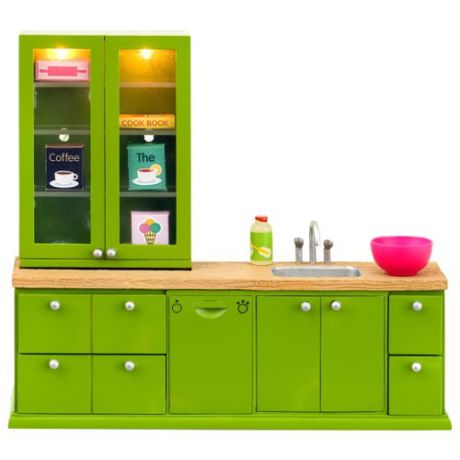 Lundby Кухонный набор с буфетом Смоланд (LB_60207700) зеленый