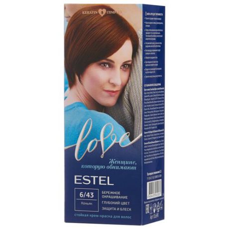 ESTEL Love Стойкая крем-краска для волос, 115 мл, 6/43 коньяк