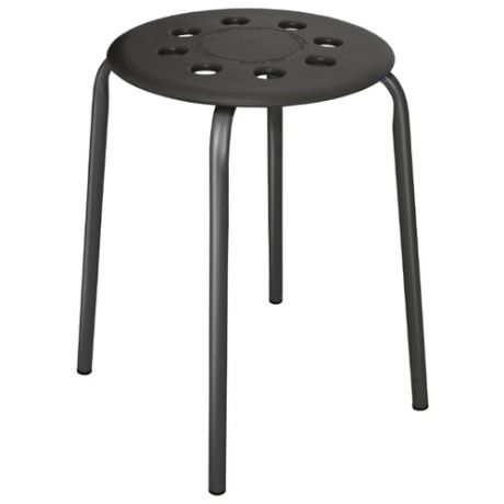 Табурет Nika с пластмассовым сиденьем (ТП01) металл черный