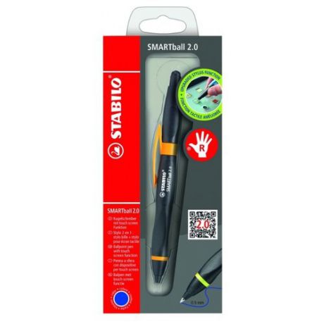 STABILO ручка-стилус шариковая Smartball 2.0 для правшей, 0.5 мм, синий цвет чернил