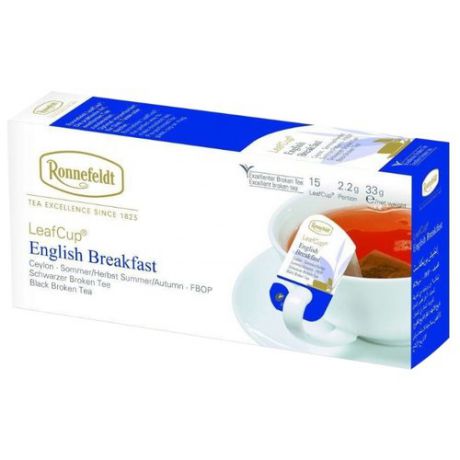 Чай черный Ronnefeldt LeafCup English Breakfast в пакетиках, 15 шт.