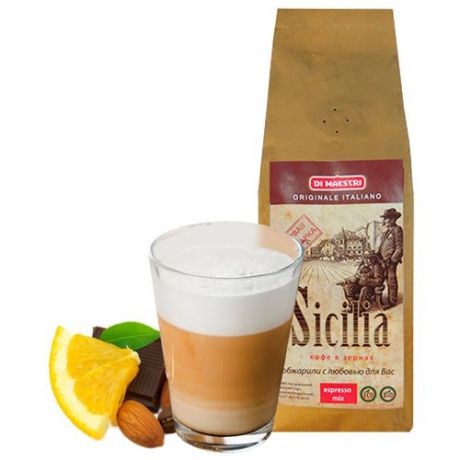 Кофе в зернах Di Maestri Sicilia, арабика/робуста, 250 г