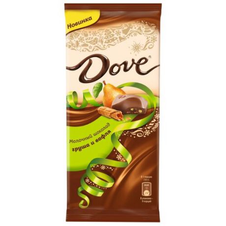 Шоколад Dove молочный груша и вафля, 90 г