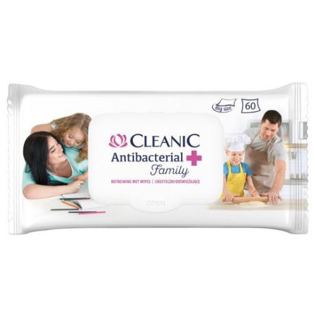 Влажные салфетки Cleanic Antibacterial 60 шт.