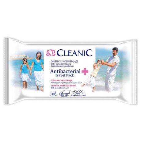 Влажные салфетки Cleanic Antibacterial 40 шт.