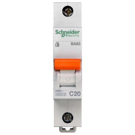 Автоматический выключатель Schneider Electric ВА63 1P (C) 4.5kA 20 А