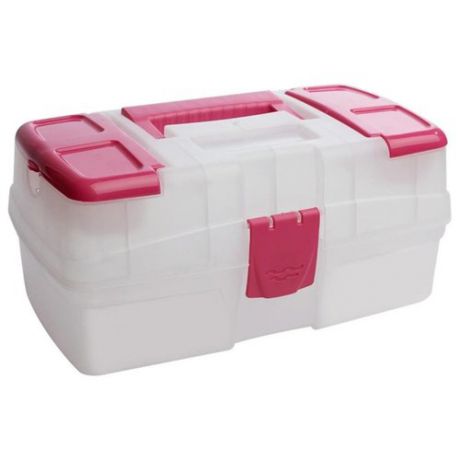 BranQ Ящик для хранения мелочей 29 х 17 х 13 см прозрачный/розовый