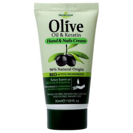 Крем для рук и ногтей HerbOlive Olive oil & keratin 30 мл