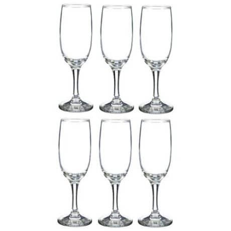 Pasabahce Набор бокалов для шампанского Bistro 190 мл 6 шт прозрачные