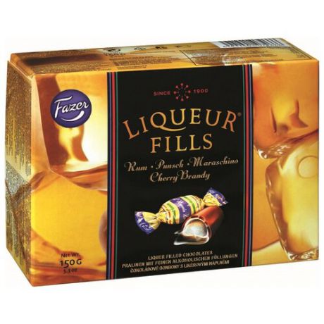 Набор конфет Fazer Liqueur Fills с ликёром 150 г золотой
