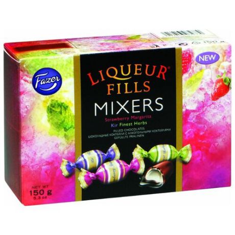 Набор конфет Fazer Liqueur Fills Mixers с алкогольными коктейлями 150 г розовый