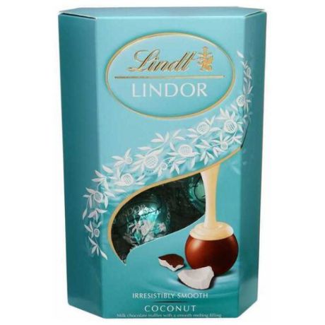 Набор конфет Lindt Lindor корнет кокосовый 200 г голубой