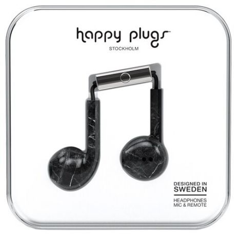 Наушники Happy Plugs Earbud Plus Black Marble