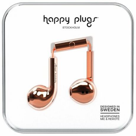 Наушники Happy Plugs Earbud Plus rose gold