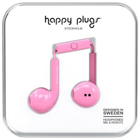Наушники Happy Plugs Earbud Plus pink