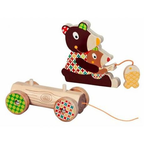 Каталка-игрушка Ebulobo Pull Along Woodours (E51051) коричневый