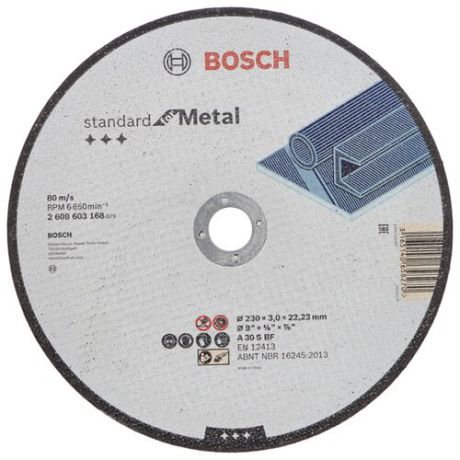 Диск отрезной 230x3x22.23 BOSCH Standard for Metal 2608603168 1 шт.