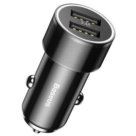 Автомобильная зарядка Baseus Small Screw 3.4A Dual-USB Type-C Car Charging Set TZXLD-B01 черный
