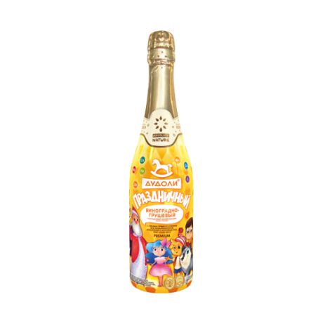 Детское шампанское Дудоли Праздничный виноградно-грушевый, 0.75 л