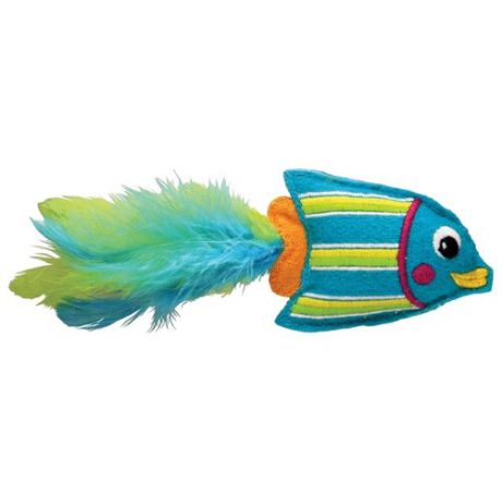 Игрушка для кошек KONG Тропическая рыбка с кошачьей мятой (CT413E) голубой/желтый