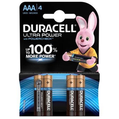 Батарейка Duracell Ultra Power AAA/LR03 4 шт блистер