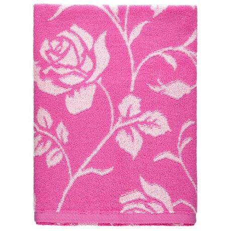 Aquarelle Полотенце Розы в орнаменте банное 70х140 см нежно-розовый/орхидея