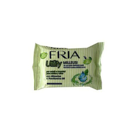 Влажные салфетки FRIA Utility Milleusi освежающие с глицерином и провитамином B5 20 шт.