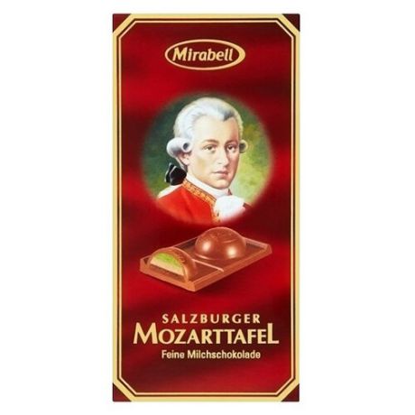 Шоколад Mirabell молочный с пралине и марципаном Mozart, 100 г
