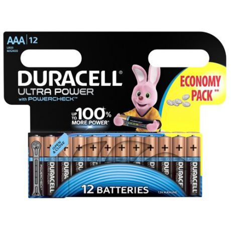 Батарейка Duracell Ultra Power AAA/LR03 12 шт блистер