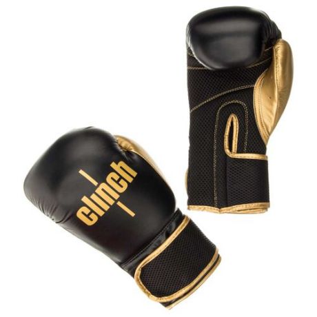Боксерские перчатки Clinch Aero черный/золотой 14 oz